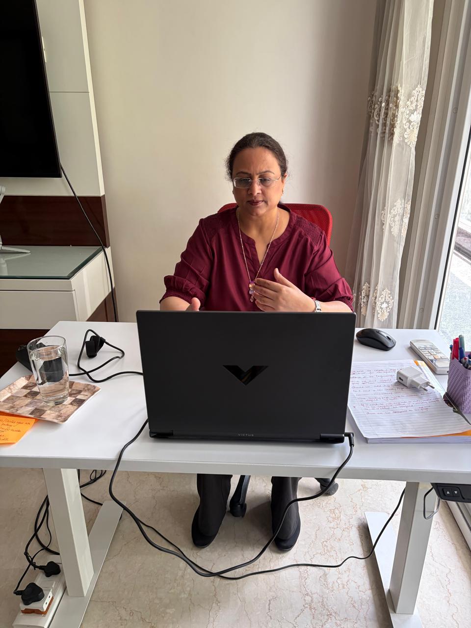 Sunali leading a virtual workshop