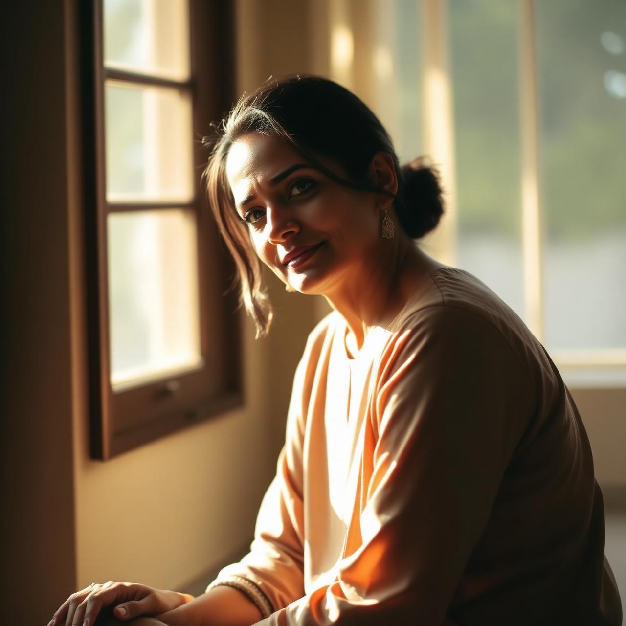 A woman finding stillness